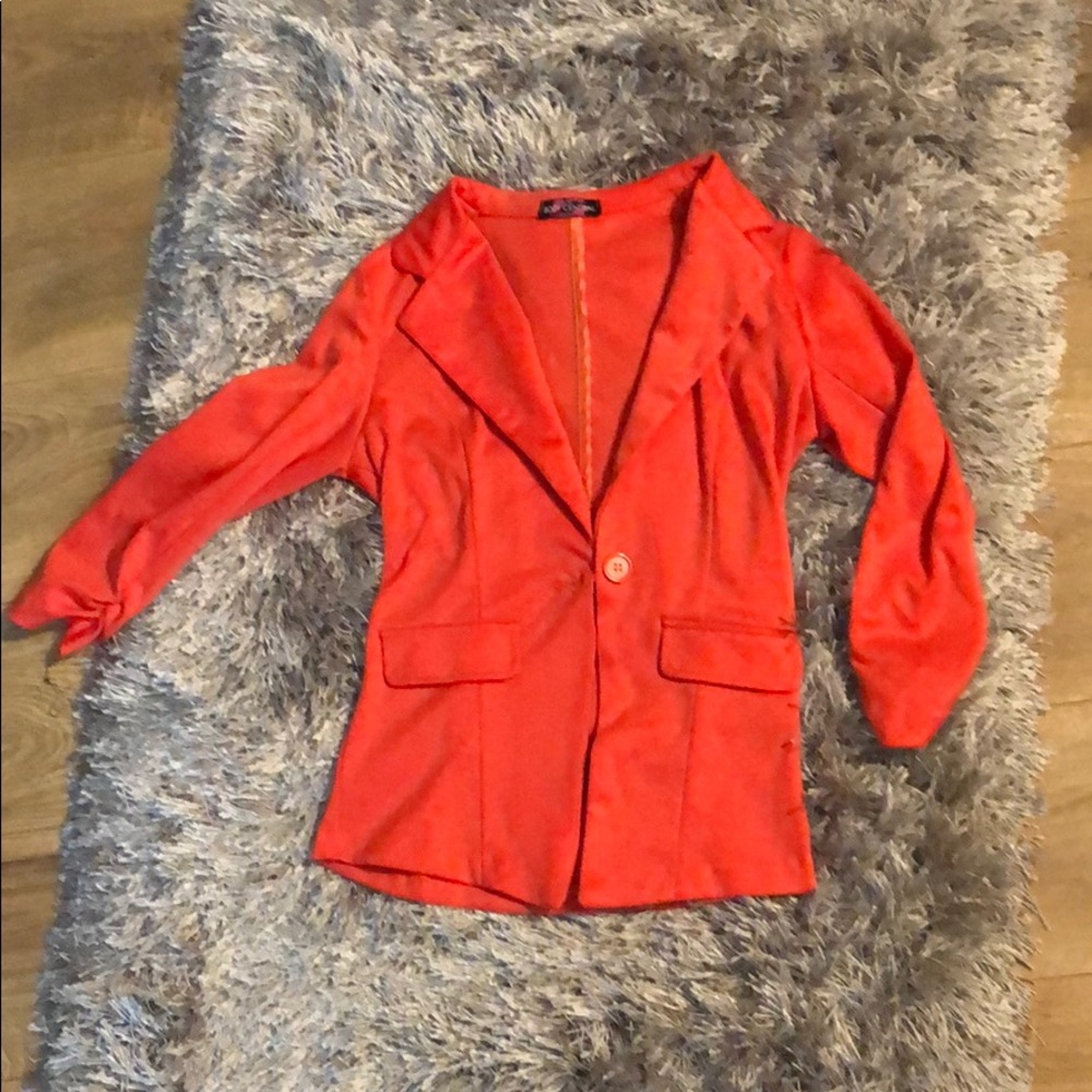 Trendy Coral/Orange Blazer